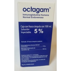 OCTAGAM (INMUNOGLOBULINA HUMANA) 5% 1 FAM 5 G 100 ML LAB OCTAPHARMA